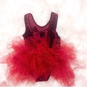 Burgundy velvet tulle dress
